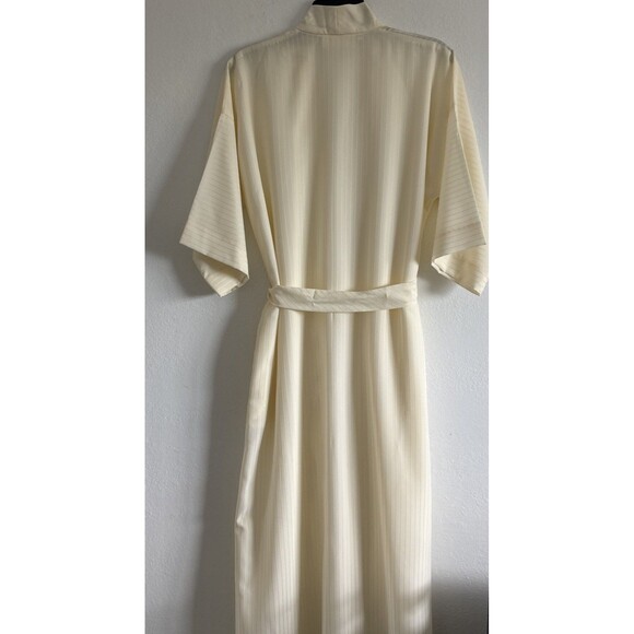 Vintage Women’s Bill Blass Lightweight Bath Robe Ivory Striped Size Large - Picture 3 of 5